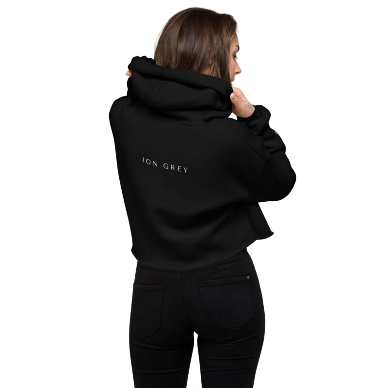 ION GREY Women's Crop Training Hoodie - Image 3